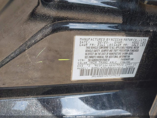 Nissan SENTRA SR 2025 3N1AB8DV2SY299618 Image 9