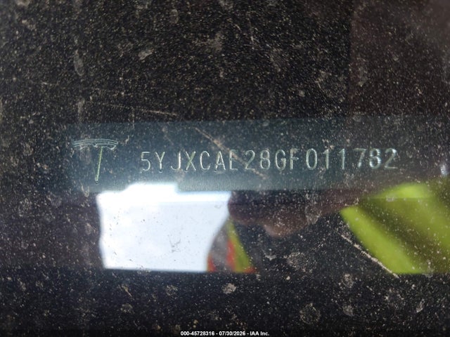 45728316 :رقم المزاد ، 5YJXCAE28GF011782 vin ، 2016 Tesla Model X 60d/70d/75d/90d مزاد بيع