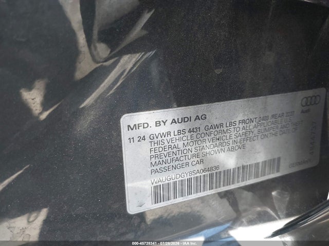 WAUGUDGY8SA064836 Audi A3 Premium 40 Tfsi Quattro S Tronic