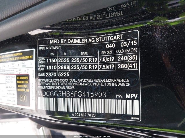 Продаж на аукціоні авто 2015 Mercedes-benz Glk 350, vin: WDCGG5HB6FG416903, номер лоту: 45728433