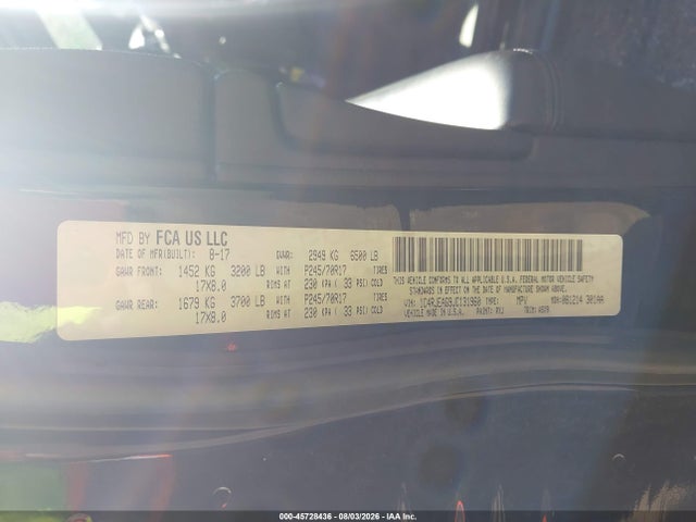 2018 Jeep Grand Cherokee Laredo E 4x2 მანქანა იყიდება აუქციონზე, vin: 1C4RJEAG9JC131960, აუქციონის ნომერი: 45728436