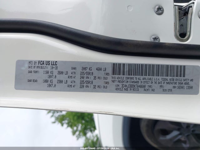 2019 Jeep Compass Altitude 4x4 მანქანა იყიდება აუქციონზე, vin: 3C4NJDBB9KT648600, აუქციონის ნომერი: 45728440