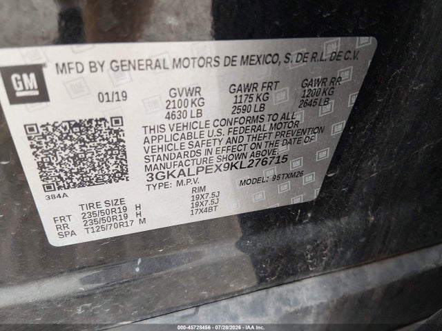 GMC Terrain Slt 2019 3GKALPEX9KL276715 Image 9