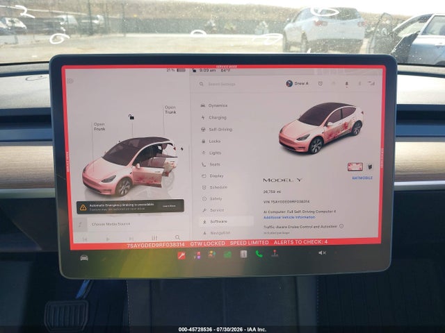 Продажа на аукционе авто 2024 Tesla Model Y Long Range Single Motor Rear-wheel Drive/rwd, vin: 7SAYGDED9RF038314, номер лота: 45728536
