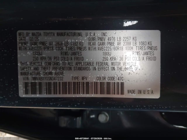 Aukcja sprzedaży 2025 Mazda Cx-50 2.5 Turbo Meridian Edition, vin: 7MMVABXY0SN347232, numer aukcji: 45728541