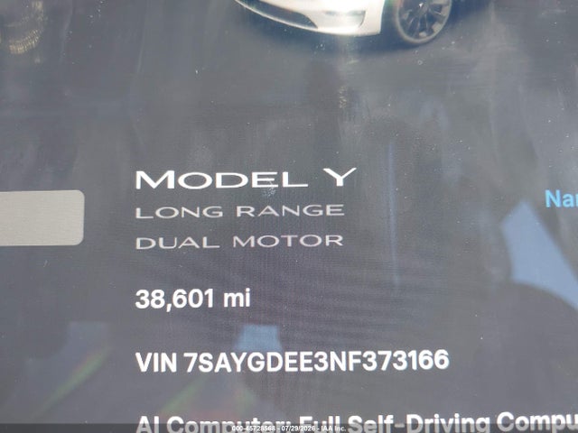 Aukcja sprzedaży 2022 Tesla Model Y Long Range Dual Motor All-wheel Drive, vin: 7SAYGDEE3NF373166, numer aukcji: 45728568
