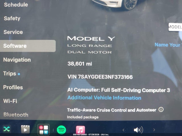 Aukcja sprzedaży 2022 Tesla Model Y Long Range Dual Motor All-wheel Drive, vin: 7SAYGDEE3NF373166, numer aukcji: 45728568