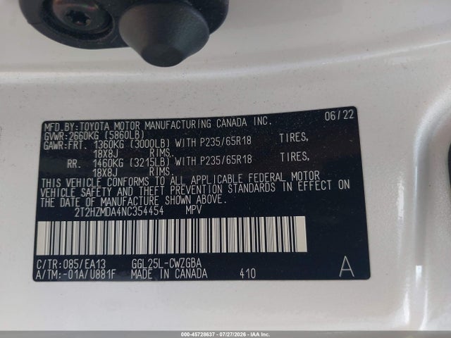 2022 Lexus Rx 350 მანქანა იყიდება აუქციონზე, vin: 2T2HZMDA4NC354454, აუქციონის ნომერი: 45728637