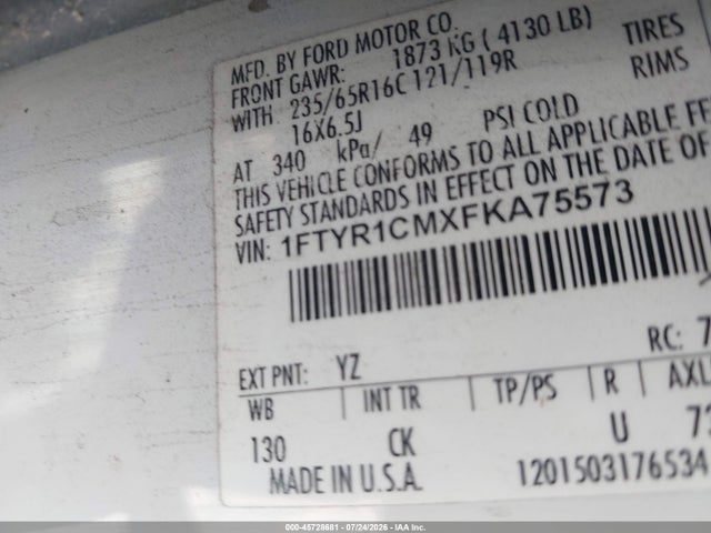 Ford Transit-250 2015 1FTYR1CMXFKA75573 Image 9