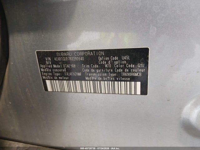 Продаж на аукціоні авто 2024 Subaru Outback Wilderness, vin: 4S4BTGUD7R3293540, номер лоту: 45728739