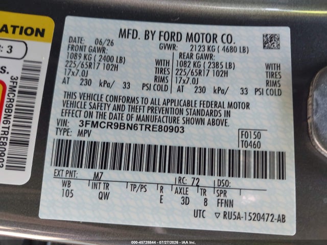3FMCR9BN6TRE80903 Ford Bronco Sport Big Bend