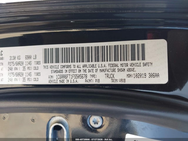 RAM 1500 Express 2015 1C6RR6FT1FS505678 Image 9