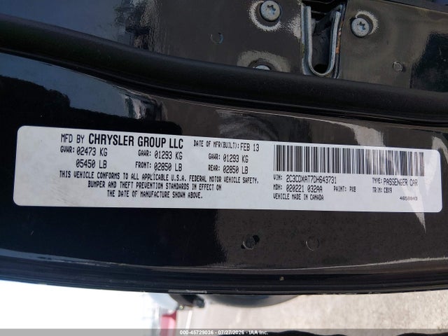 Aukcja sprzedaży 2013 Dodge Charger Police, vin: 2C3CDXAT7DH643731, numer aukcji: 45729036