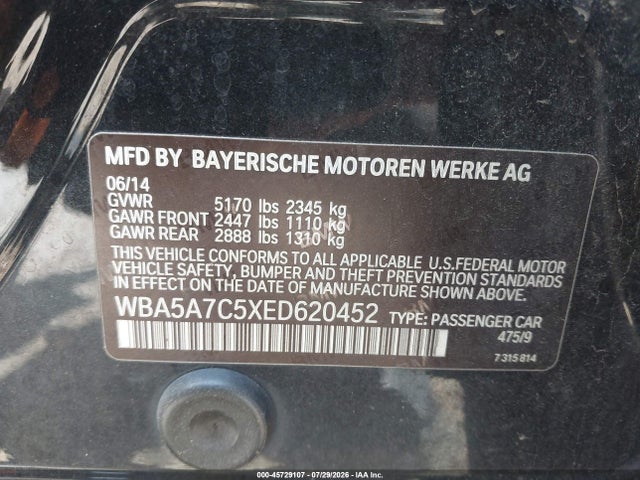 Продаж на аукціоні авто 2014 Bmw 528i Xdrive, vin: WBA5A7C5XED620452, номер лоту: 45729107