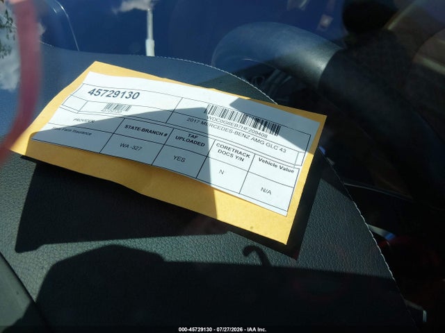45729130 :رقم المزاد ، WDC0G6EB7HF209408 vin ، 2017 Mercedes-benz Amg Glc 43 4matic مزاد بيع