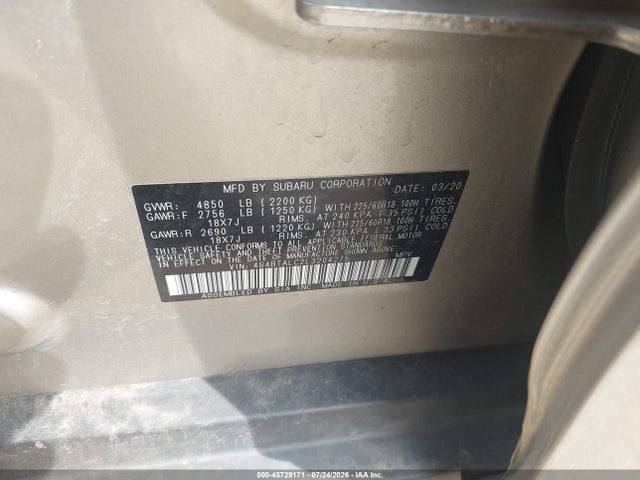 Subaru Outback Limited 2020 4S4BTALC2L3204275 Image 9