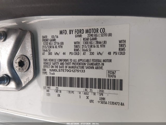NM0LS7E70G1275133 Ford Transit Connect Xl