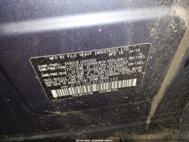 45729297 :رقم المزاد ، JF2SJAHC4FH431155 vin ، 2015 Subaru Forester 2.5i Limited مزاد بيع