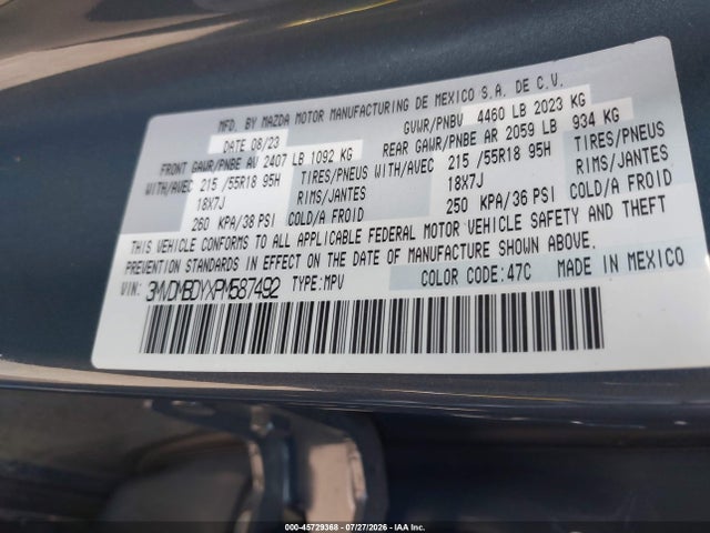 Aukcja sprzedaży 2023 Mazda Cx-30 2.5 Turbo Premium, vin: 3MVDMBDYXPM587492, numer aukcji: 45729368