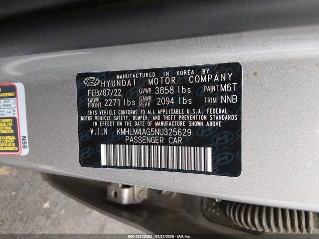 Hyundai ELANTRA SEL 2022 KMHLM4AG5NU325629 Image 9