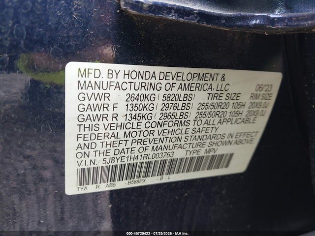 2024 Acura Mdx Technology Package მანქანა იყიდება აუქციონზე, vin: 5J8YE1H41RL003763, აუქციონის ნომერი: 45729423