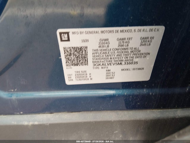 Продаж на аукціоні авто 2021 Gmc Terrain Awd Slt, vin: 3GKALVEV5ML316035, номер лоту: 45729449