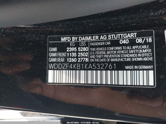 Продаж на аукціоні авто 2019 Mercedes-benz E 300 4matic, vin: WDDZF4KB1KA532761, номер лоту: 45729583