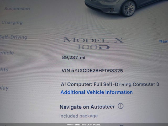Tesla Model X 100d/75d/90d 2017 5YJXCDE28HF068325 Image 15