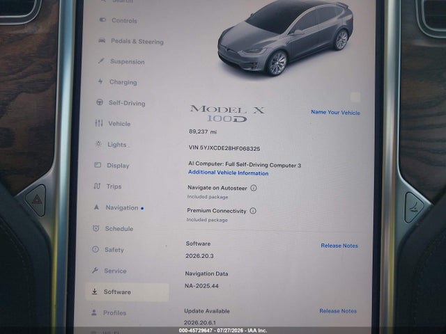 Tesla Model X 100d/75d/90d 2017 5YJXCDE28HF068325 Image 7