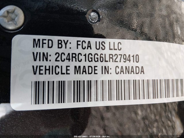 Продажа на аукционе авто 2020 Chrysler Pacifica Limited, vin: 2C4RC1GG6LR279410, номер лота: 45729651