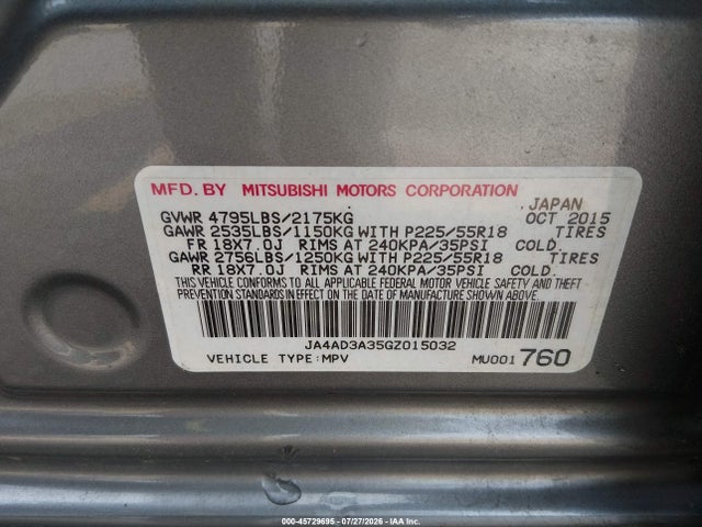 Mitsubishi Outlander Se 2016 JA4AD3A35GZ015032 Image 9