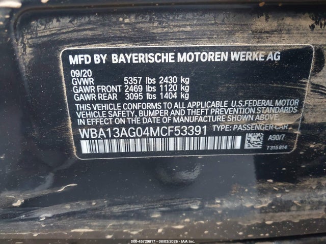 BMW 530e 2021 WBA13AG04MCF53391 Image 9