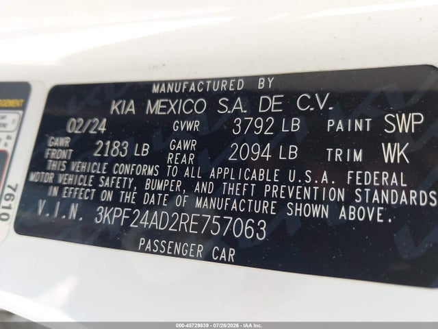 KIA Forte Lxs 2024 3KPF24AD2RE757063 Image 9