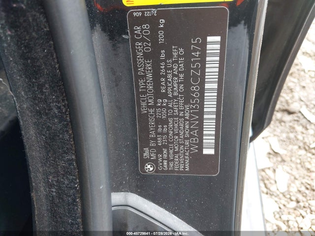 Aukcja sprzedaży 2008 Bmw 528xi, vin: WBANV13568CZ51475, numer aukcji: 45729841