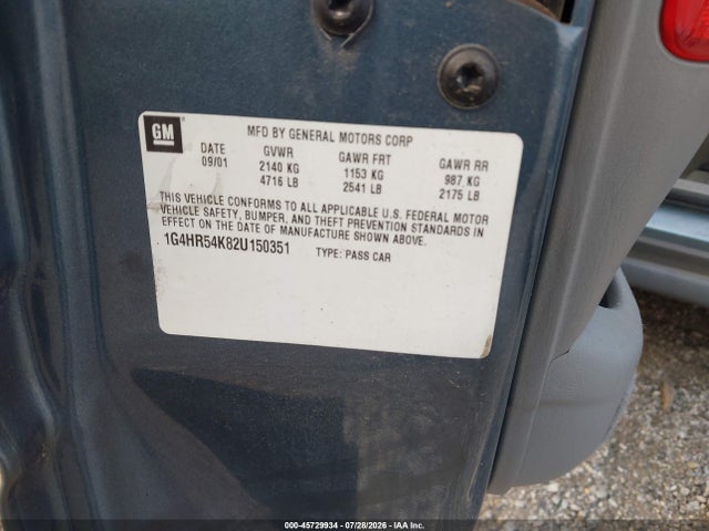 Продаж на аукціоні авто 2002 Buick Lesabre Limited, vin: 1G4HR54K82U150351, номер лоту: 45729934
