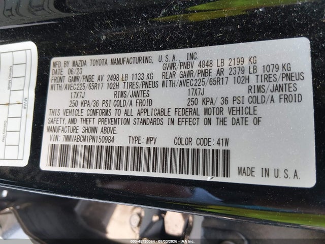 2023 Mazda Cx-50 2.5 S Preferred Plus მანქანა იყიდება აუქციონზე, vin: 7MMVABCM1PN150984, აუქციონის ნომერი: 45730064