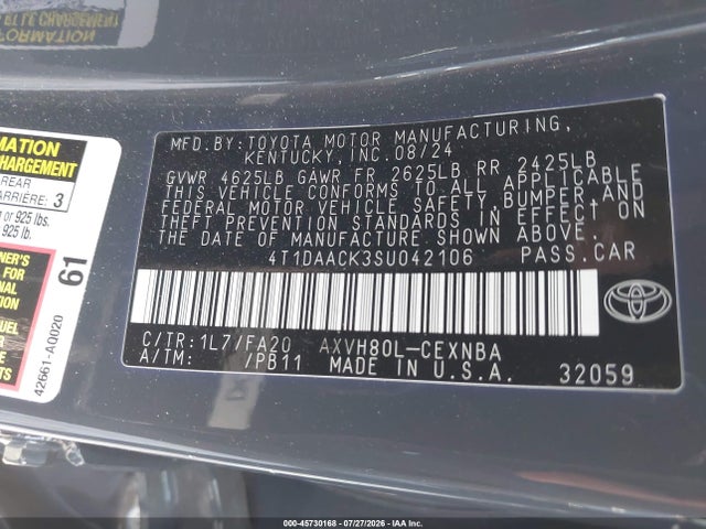 Toyota CAMRY LE 2025 4T1DAACK3SU042106 Image 9