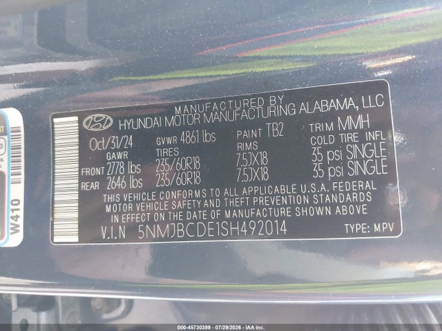 Hyundai TUCSON SEL 2025 5NMJBCDE1SH492014 Image 9