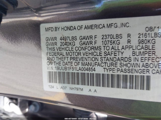 Acura Tlx Tech Package 2020 19UUB1F51LA004854 Image 9