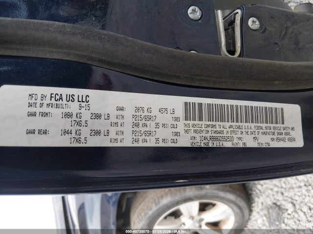 Продажа на аукционе авто 2016 Jeep Patriot Sport, vin: 1C4NJRBB8GD552533, номер лота: 45730570