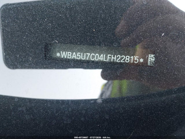 45730687 :رقم المزاد ، WBA5U7C04LFH22815 vin ، 2020 Bmw M340i مزاد بيع