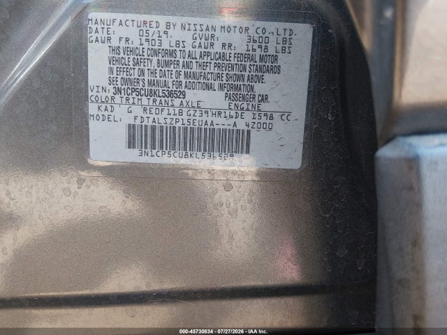 Nissan KICKS SV 2019 3N1CP5CU8KL536529 Image 9