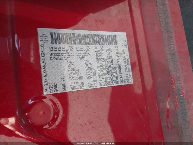 Nissan ROGUE S 2017 5N1AT2MN0HC788992 Image 9