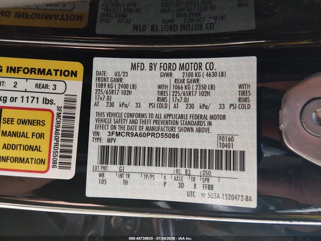 Ford Bronco Sport 2023 3FMCR9A60PRD55086 Image 9
