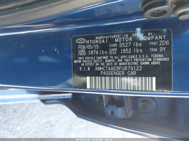 Hyundai ACCENT GLS 2015 KMHCT4AE8FU879122 Image 9