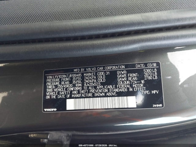 Volvo Xc60 T5 Momentum 2018 LYV102RK7JB106485 Image 9