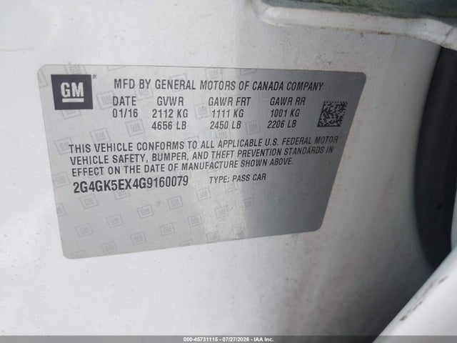 Buick Regal Turbo 2016 2G4GK5EX4G9160079 Image 9