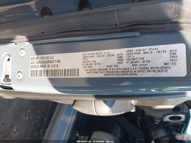 Продажа на аукционе авто 2024 Jeep Wrangler 2-door Sport 4x4, vin: 1C4PJXAG0RW271196, номер лота: 45731148