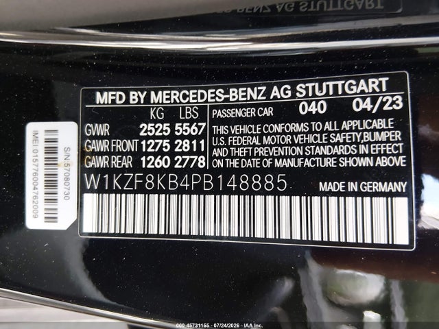 Продажа на аукционе авто 2023 Mercedes-benz Amg E 63 S 4matic, vin: W1KZF8KB4PB148885, номер лота: 45731155