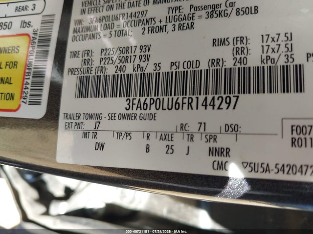 Ford Fusion Hybrid Se 2015 3FA6P0LU6FR144297 Image 9